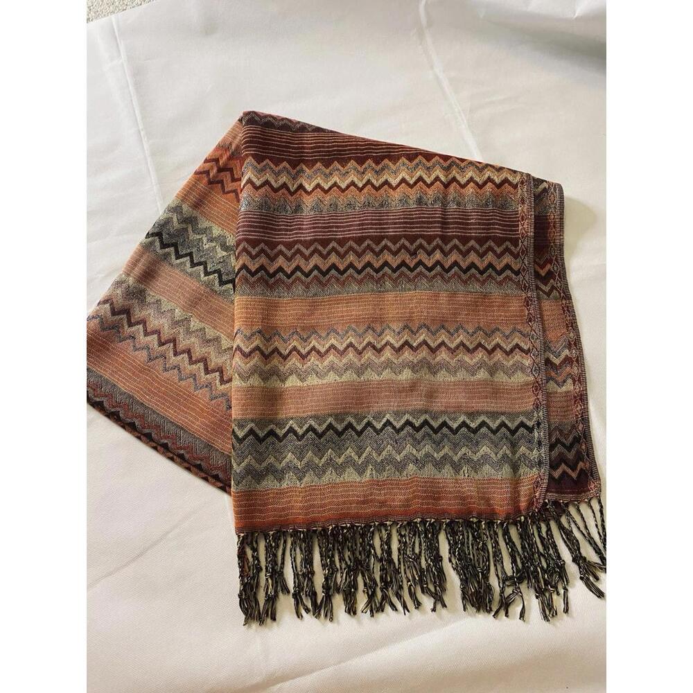 Pashmina Style Women’s Wrap/Shawl Multi Colored W/Metallic Thread
